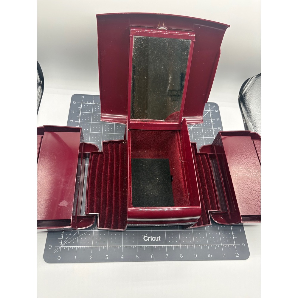Jewelry Storage Box Organizer in Deep Burgundy - Picture 3 of 7